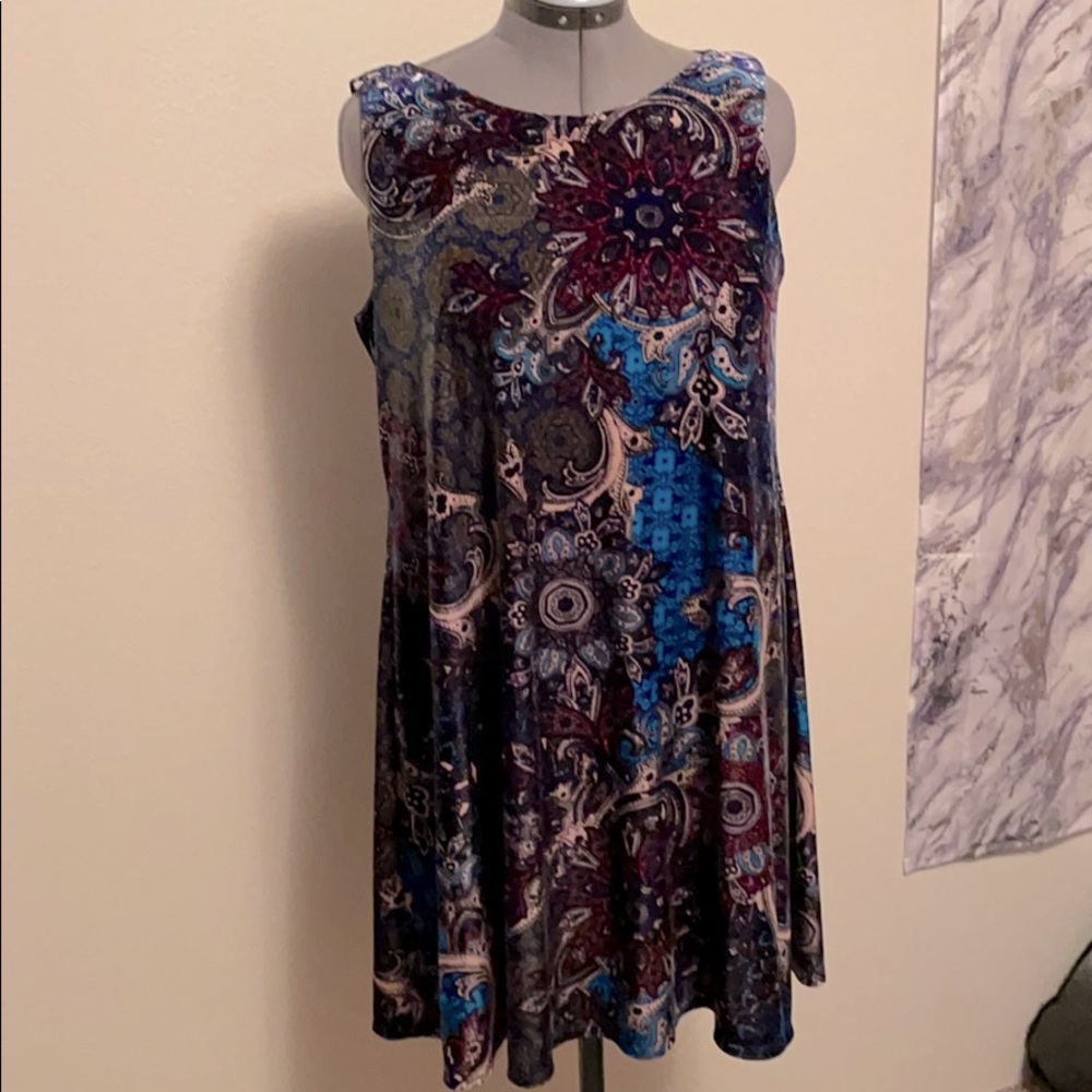 Velvet floral mandala dress
